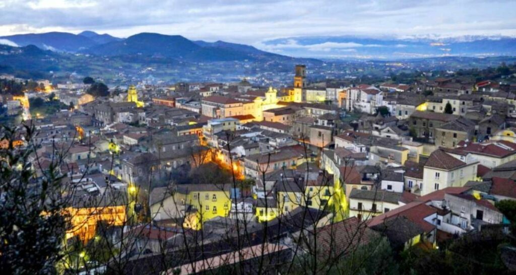 Panoramic view of Caiazzo – medieval village in Campania, Italy